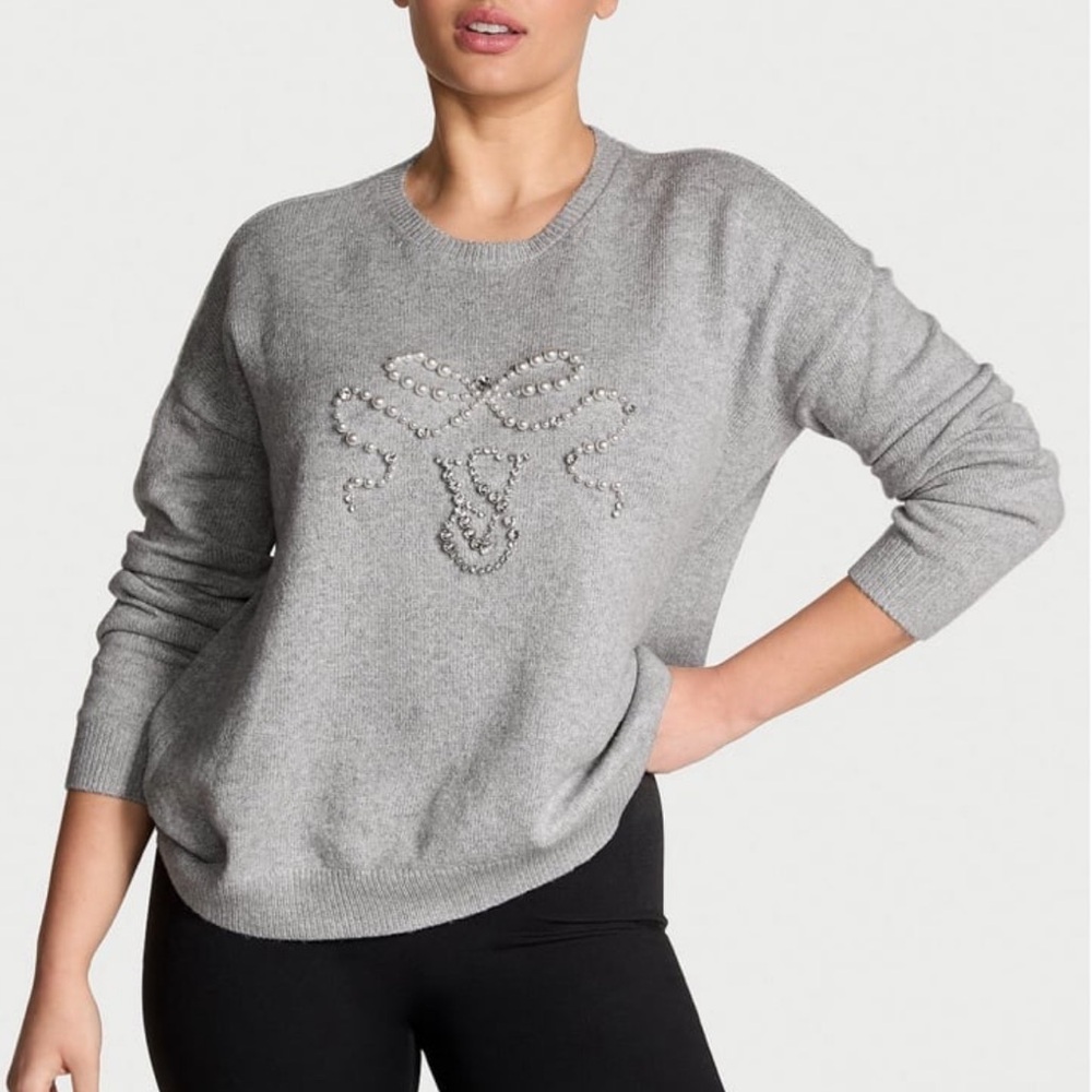 VICTORIA'S SECRET Embellished Crewneck Sweater SMALL